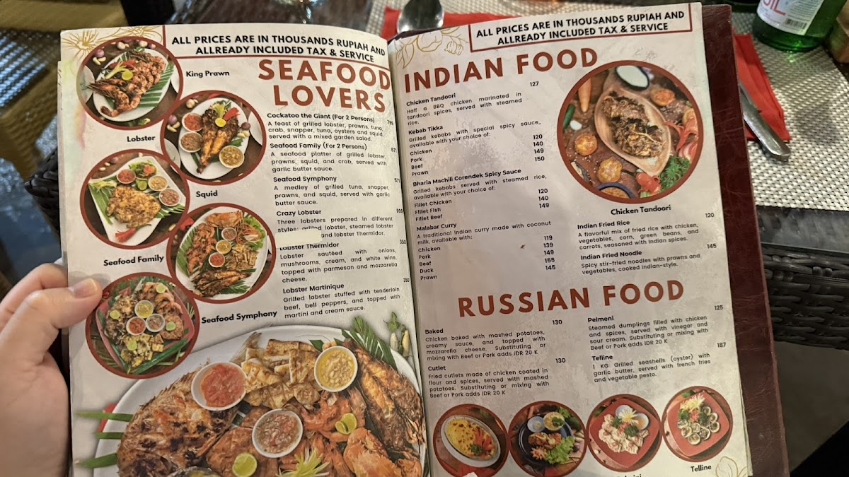 Cockatoo International Bar & Restaurant Nusa Dua Menu - Image 1